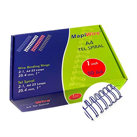 MAPİWİRE  1 INCH KUTU TEL MAVİ  50 AD.