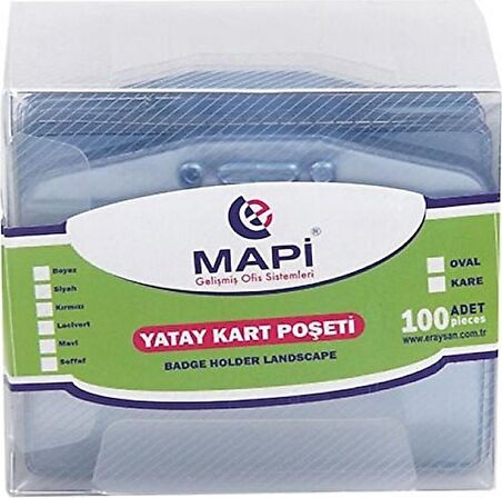 Mapi Kart Poşeti Oval Şeffaf Şeritli 100 Lü Şeffaf 910 10 02