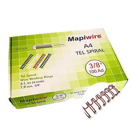 MAPİWİRE 3/8 KUTU TEL KIRMIZI     100 AD.
