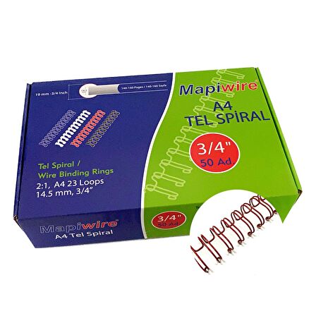 MAPİWİRE 3/4 KUTU TEL KIRMIZI  50 AD.