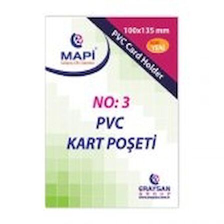 Mapi Kart Poşeti Dikey Pvc No:3 100x135 Şeffaf 910 10 37