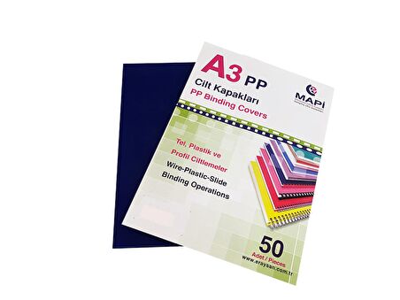 MAPİ 450 MİC.PP A3 KAPAK LACİVERT 50 AD.
