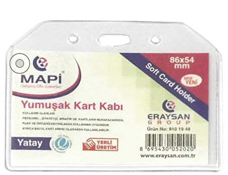 MAPİ YUMUŞAK KART KABI 85X55MM YATAY 50 AD - YERLİ