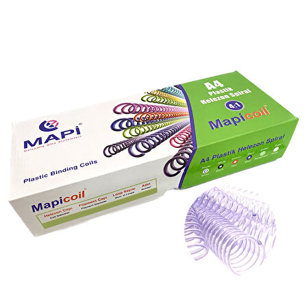 MAPİCOİL 4:1 PLASTİK HELEZON SPİRAL 6MM ŞEFFAF 200 AD. 48 LOP