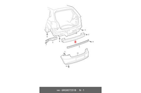 Vw Tampon Köpügü Arka - Tampon Köpügü Arka - Boem 6rg807251b
