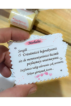 Sevgili Yazılı Not Kartı 5x8 cm 100 Adet (Teşekkür Kartı)