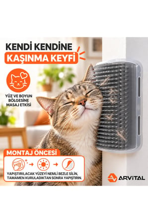 XL Kedi Kaşıma ve Kaşınma Aparatı 15x8 cm Duvara Köşeye Monte, Kedi Nanesi Hediyeli