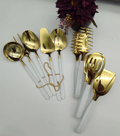 Beyaz Gold 8 Parça Masa Sos Seti