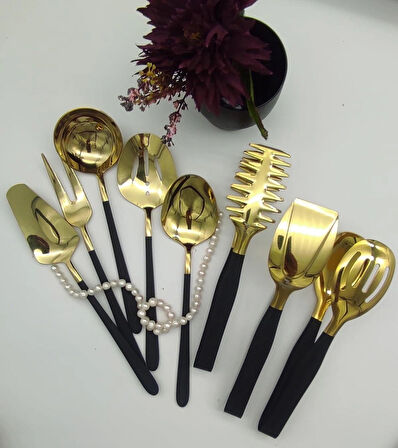  Siyah Gold 8 Parça Masa Sos Seti