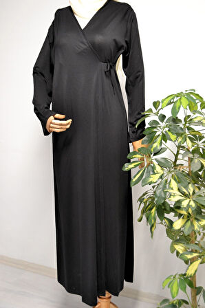 Kadın Yandan Bağlamalı Pamuklu Penye Namaz Elbisesi – 38-48 beden