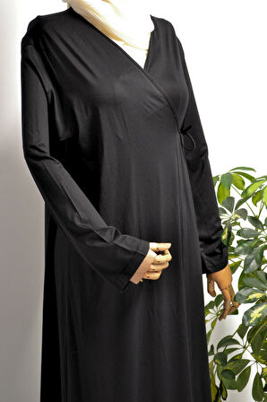 Kadın Yandan Bağlamalı Pamuklu Penye Namaz Elbisesi – 38-48 beden