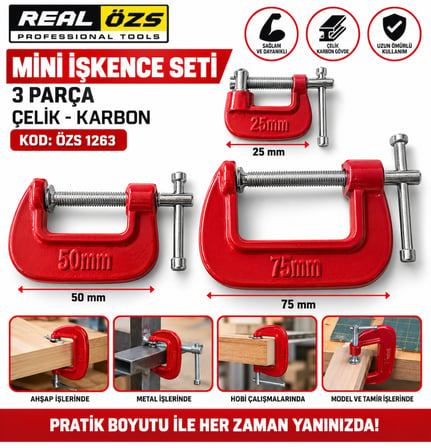 Mini İşkence Seti 3 Parça Çelik Karbon Kod : Özs 1263