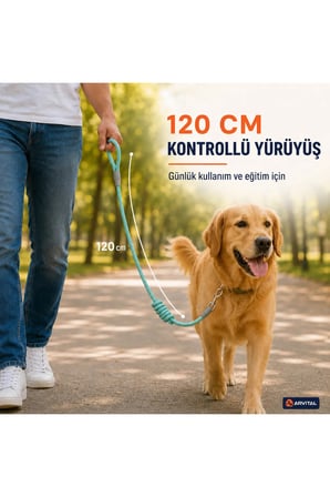 Evcil Hayvan Fitil Gezdirme Tasması 10 mm x 120 cm Kedi Köpek Gezdirme İpi