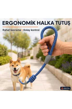 Evcil Hayvan Fitil Gezdirme Tasması 10 mm x 120 cm Kedi Köpek Gezdirme İpi