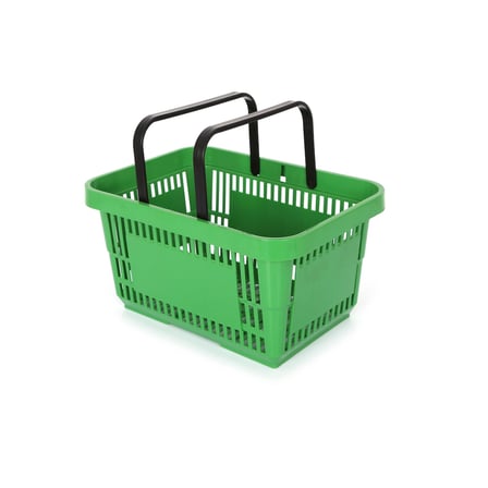10 Adet 22 Lt Plastik Alışveriş Sepeti - Market El Sepeti Antrasit Gri