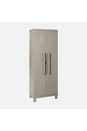Anniversary 4 Raflı Çok Amaçlı Plastik Dolap 173x65x37 Cm Beyaz - Gri