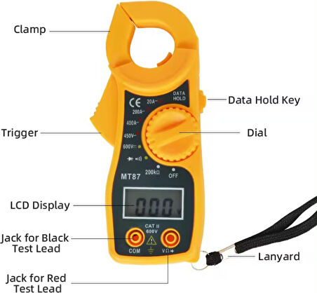 WellHise MT87 400A Pensampermetre Ölçü Aleti