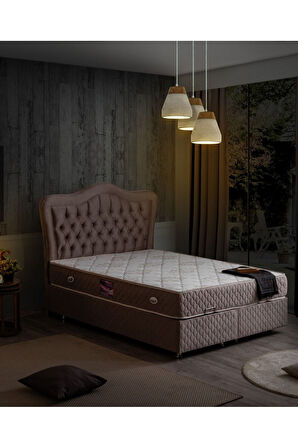 Camelli New Baza Başlık Deluxe Ortopedik Yatak Seti, Açık Gri