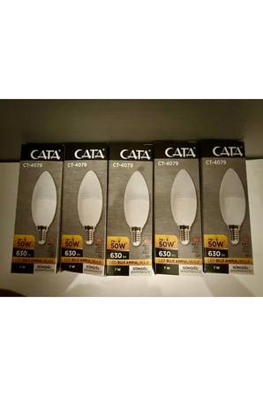 10 Adet 7w Günışığı Sarı Led Mum Avize Ampulü Buji Ampul E14 Ince Duylu Ct 4079 3200 Kelvin