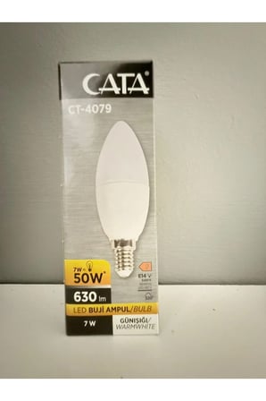 10 Adet 7w Günışığı Sarı Led Mum Avize Ampulü Buji Ampul E14 Ince Duylu Ct 4079 3200 Kelvin