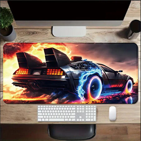 70X30 CM NEON ATEŞ ARABA TEMALI KAYDIRMAZ TABAN SPEED YÜZEY OYUNCU MOUSE PAD GAMİNG