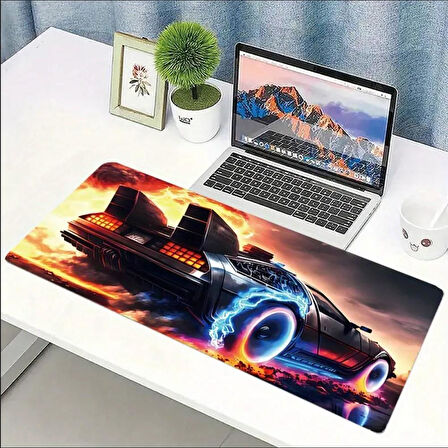 70X30 CM NEON ATEŞ ARABA TEMALI KAYDIRMAZ TABAN SPEED YÜZEY OYUNCU MOUSE PAD GAMİNG