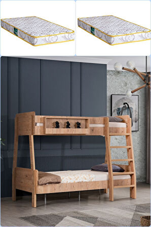 Ranza, Trend Geniş Ikili Ranza - Ceviz 2 Adet Comfort Yatak