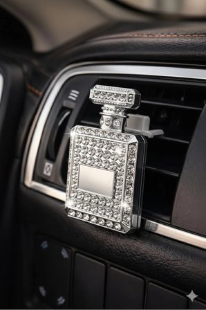 Gümüş Renk,Parfüme Model, Kristal Diamond Tasarım Araba Kokusu, Araç İçi Parfüm, Difüzör Koku