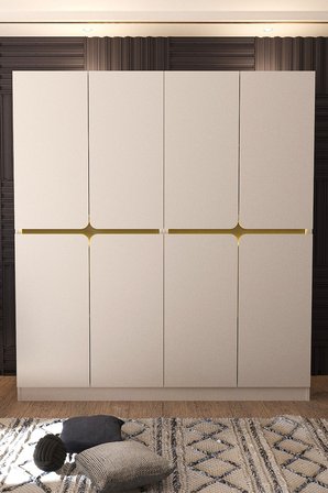 Gardırop, Katre 8 Kapaklı 2 Çekmeceli Ledli Dolap
