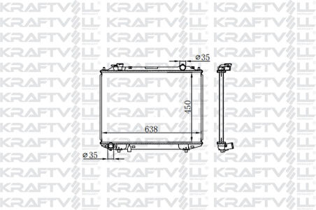Mazda Ticarı Motor Su Radyatoru Mazda B2500 Bt50 06> Ford Ranger Manuel (450*638*26) Brazıng (mt) - Kraftvoll 08040038