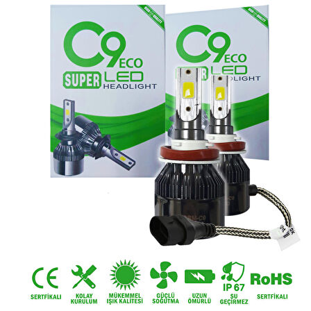 C9 Led Xenon Far Led Zenon Ampulü Ultra Beyaz H11