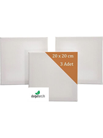 3 Adet 20x20 Cm Boş Tuval Tablo