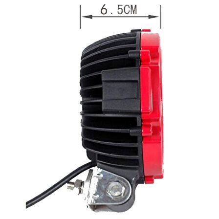 Off-Road Çalışma Lambası 17 LED 51 Watt Metal - Kırmızı