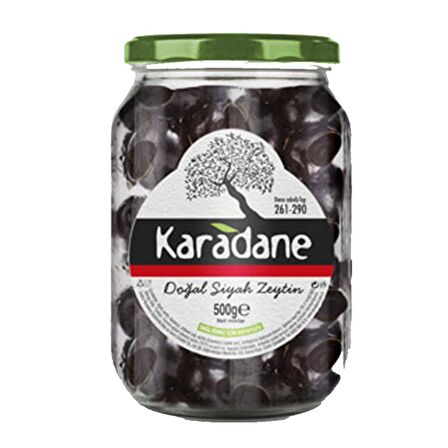 Karadane Doğal Siyah Zeytin 261-290 Kalibre 500 Gr