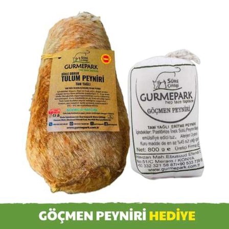 Gurmepark Karaman Divle Obruk Tulum Peyniri (Yeni Sezon) 2500-2800 g e +Bez Tulum Peyniri Hediye