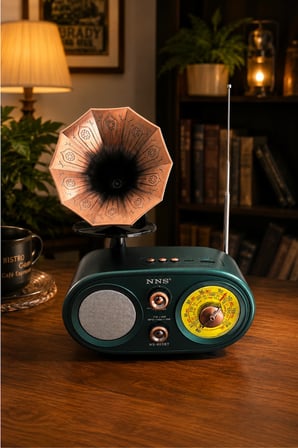 NNS NS-803BT Yeşil Retro Radyo Bluetooth Hoparlör USB TF Kart Şarjlı Nostaljik Radyo
