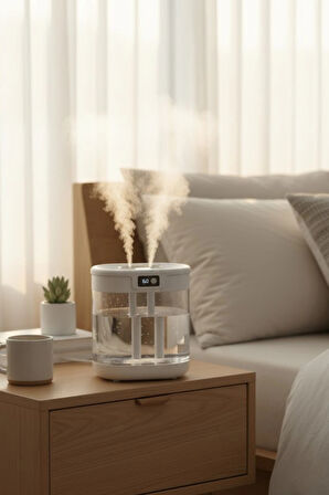 Blic G15 G15 Digital Çift Sprey Hava Nemlendirici 1.5 Litre Kapasiteli, Ultrasonik Soğuk Buhar Makinesi ve Gece Lambası