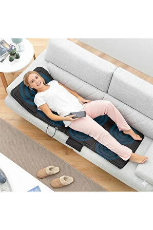 Glr 618A Tüm Vücut Masaj Minderi Titreşimli ve Isıtmalı - Boyun, Sırt ve Bacak Rahatlatma, Katlanabilir ve Kumandalı