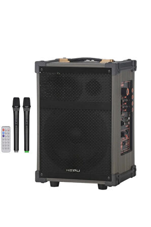 Hepu Hp-976 Partybox Bluetooth Hoparlör 8 Woofer 40W Güç 2 Kablosuz Mikrofon Kumanda