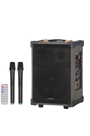 Hepu Hp-976 Partybox Bluetooth Hoparlör 8 Woofer 40W Güç 2 Kablosuz Mikrofon Kumanda