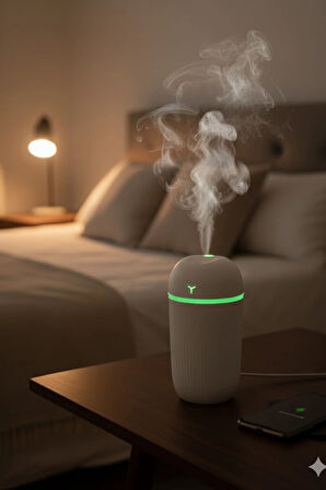 KT-H09 420 Ml Taşınabilir Mini USB Hava Nemlendirici | Araç ve Ofis İçin Renkli Işıklı