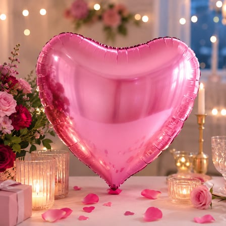 Pembe Kalp Folyo Balon 18 İnç Sevgililer Günü Doğum Günü Parti Süsü Dekorasyon Balonu