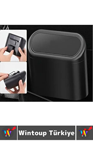 Dayanıklı Oto Çöp Temizlik Kapı Yanı Arka Koltuk Klipsli Kolay Montaj Araç İçi Kapaklı Çöp Kutusu