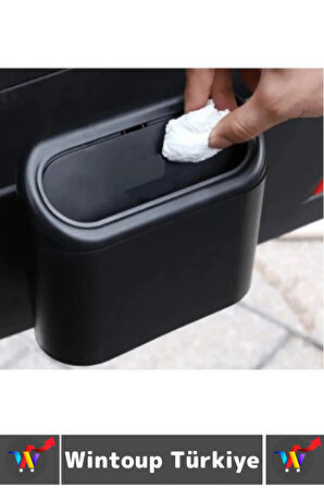 Dayanıklı Oto Çöp Temizlik Kapı Yanı Arka Koltuk Klipsli Kolay Montaj Araç İçi Kapaklı Çöp Kutusu