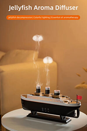 Blackbird 299 Dekoratif Titanic Gemi Aroma Difüzör & Nemlendirici |250 Ml Uzaktan Kumandalı, Zaman Ayarlı