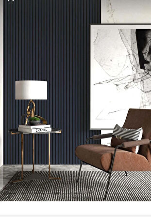 120 CM 12 ADET KENDİNDEN YAPIŞKANLI AHŞAP ÇITA - ANTRASİT GRİ