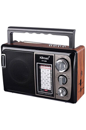 KBroad Ktf-2208 Nostalji Solar Enerjili Güneş Panelli Fm Radyo Şarj Edilebilir