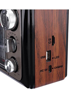 KBroad Ktf-2208 Nostalji Solar Enerjili Güneş Panelli Fm Radyo Şarj Edilebilir