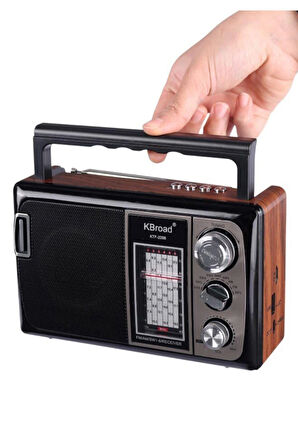 KBroad Ktf-2208 Nostalji Solar Enerjili Güneş Panelli Fm Radyo Şarj Edilebilir