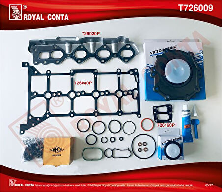 Ford Motor Takım Conta Skt Keceli & Subap Lastıklı (skc'siz) Transıt Custom V362 - V363 2.0 Ecoblue ( A. - Royal T726009